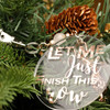 'Let Me Just Finish This Row' Keyring with Stitch Marker