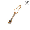 Antiqued Copper Fork Removable Stitch Marker with bulb pin