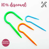 Set of 3 Curved Acrylic Cable Stitch Knitting Needles