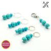 Turquoise 7mm Stitch Markers & Progress Marker- set of 4 Turquoise 7mm Stitch Markers & Progress Marker- set of 4