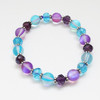 New! Aqua & Purple Crystal Moonstone Stretch Bracelet | Atomic Knitting