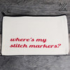 'Where's My Stitch Markers' Notions Case with Zip - Raspberry