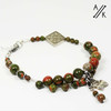 Unakite Gemstone Knitters Row Counting Abacus Bracelet Counter