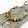 Unakite Gemstone Knitters Row Counting Abacus Bracelet Counter