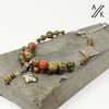 Unakite Gemstone Knitters Row Counting Abacus Bracelet Counter