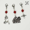 Trio of Christmas Stitch Markers with Carnelian Gemstones