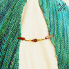 Tiger Eye & Citrine Gemstone & Antiqued Bronze Beaded Shawl/Cardigan Holder Clip Fastener - 10.5cm
