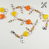 Orange & Yellow Hearts Numbered 99 Row Counter Chain & 2 Stitch Markers