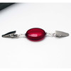 Raspberry Red Oval Beaded Shawl/Cardigan Holder Clip Fastener - 10.5cm