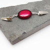 Raspberry Red Oval Beaded Shawl/Cardigan Holder Clip Fastener - 10.5cm