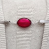 Raspberry Red Oval Beaded Shawl/Cardigan Holder Clip Fastener - 10.5cm