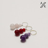 Amethyst, Rose Quartz & Carnelian Gemstone Stitch Markers - Set of 3