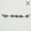 Green Swirl Silver Beaded Shawl/Cardigan Holder Clip Fastener