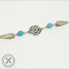 Blue Quartz & Celtic Knot Silver Beaded Shawl/Cardigan Holder Clip Fastener