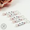 Rose Quartz Numbered Counting Knitting Stitch Markers 20 - 100 - set of 5 | Atomic Knitting