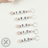 Rose Quartz Numbered Counting Knitting Stitch Markers 20 - 100 - set of 5