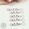 Rose Quartz Numbered Counting Knitting Stitch Markers 20 - 100 - set of 5