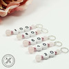Rose Quartz Numbered Counting Knitting Stitch Markers 20 - 100 - set of 5