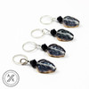 Gold & Grey Leaf Stitch Markers- set of 4