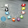 Happy Bunny Rabbits Ceramic Stitch Markers - Set of 10