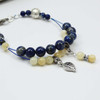 Lapis Lazuli & Honey Jade Gemstone Knitters Counting Abacus Bracelet Row Counter