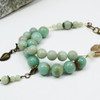 Pale Green Amazonite Gemstone Knitters Counting Abacus Bracelet Row Counter | Atomic Knitting