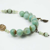 Pale Green Amazonite Gemstone Knitters Counting Abacus Bracelet Row Counter