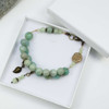 Pale Green Amazonite Gemstone Knitters Counting Abacus Bracelet Row Counter