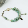 Pale Green Amazonite Gemstone Knitters Counting Abacus Bracelet Row Counter