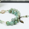 Pale Green Amazonite Gemstone Knitters Counting Abacus Bracelet Row Counter