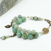 Pale Green Amazonite Gemstone Knitters Counting Abacus Bracelet Row Counter