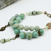 Pale Green Amazonite Gemstone Knitters Counting Abacus Bracelet Row Counter