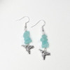 Turquoise Amazonite Hummingbird Dangle Drop Earrings