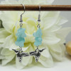 Turquoise Amazonite Hummingbird Dangle Drop Earrings