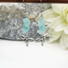 Turquoise Amazonite Hummingbird Dangle Drop Earrings
