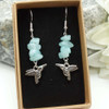 Turquoise Amazonite Hummingbird Dangle Drop Earrings