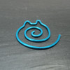 Blue Spiral Cat Cable Needle Stitch Holder Shawl Pin - Aluminium x 1 | Atomic Knitting