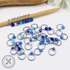 40 Oceanic Blue Jewel Knitting Stitch Markers - Size - 6mm | Atomic Knitting