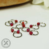 Matt Red Jewel Knitting Stitch Markers - Size - 5mm x 10