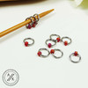 Matt Red Jewel Knitting Stitch Markers x 10 (Tiny Bead)