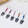 Stitch Markers Antiqued Silver Owl with crystal beads - MYM set of 5 | Atomic Knitting