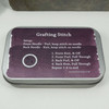 Grafting Stitch Instruction Tin Dark Purple | Deep Hinged Small Rectangular Aluminium Tin