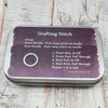Grafting Stitch Instruction Tin Dark Purple | Deep Hinged Small Rectangular Aluminium Tin