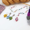 Row Counter - Sweetie Squares Numbered 99 Row Chain Counter for Knitting- SIZE 4mm OR 7mm with 2 stitch markers | Atomic Knitting