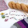 Row Counter - Sweetie Squares Numbered 99 Row Chain Counter for Knitting- SIZE 4mm OR 7mm with 2 stitch markers | Atomic Knitting