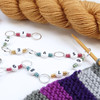 Row Counter - Sweetie Squares Numbered 99 Row Chain Counter for Knitting- SIZE 4mm OR 7mm with 2 stitch markers | Atomic Knitting
