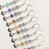 Counting Stitch Markers Gemstone & Silver Shell Knitting | Numbered Stitch Markers - MYM set of 10-100