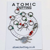 Green/Red Dual Increase & Decrease Stitch Markers with Clip On Removable Progress Marker - 4mm - Set of 11