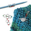 Green/Red Dual Increase & Decrease Stitch Markers with Clip On Removable Progress Marker - 4mm - Set of 11