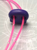 Stitch Keeper Holder Cord 120cm Neon Pink Cord and Tin with 2 Knitting Stitch Stoppers - to fit needles 3 - 7mm -